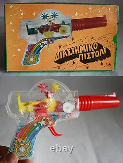 Very Rare 70's Greek Space Ray Gun Sparkling Light Litho Vintage Greece New Mib