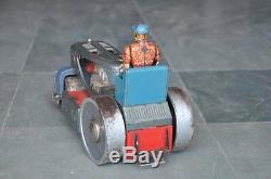 Vintage 1200 Battery Unique Litho Road Roller Tin Toy, Japan