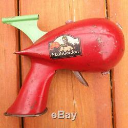 Vintage 1935 Marx Flash Gordon Signal Pistol Atomic Space Gun Toy Red Tin Rare