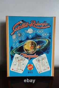 Vintage 1950's GESCHA Tin #805 SATELLIT ROTARYO Toy Rotating Space Theme Toy