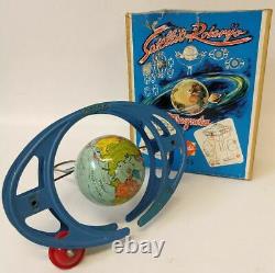 Vintage 1950's GESCHA Tin #805 SATELLIT ROTARYO Toy Rotating Space Theme Toy