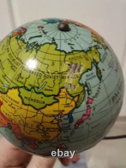 Vintage 1950 s GESCHA Tin #805 SATELLIT ROTARYO Toy Rotating Space Theme Toy