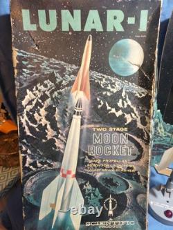 Vintage 1950's Lunar-1 Two Stage Moon Rocket by Scientific Products In Box