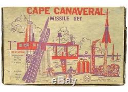 Vintage 1950's Marx Cape Canaveral Space Base Astronaut Rocket Missile Playset