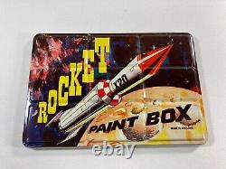 Vintage 1950's Tin Litho Atomic Space Rocket Paint Box Set Kit England