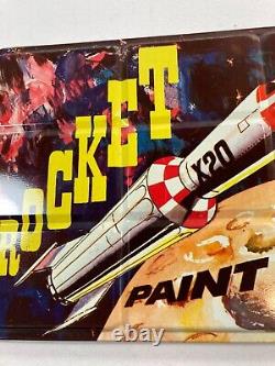 Vintage 1950's Tin Litho Atomic Space Rocket Paint Box Set Kit England