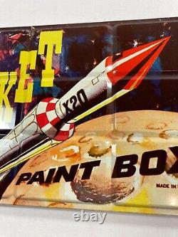 Vintage 1950's Tin Litho Atomic Space Rocket Paint Box Set Kit England