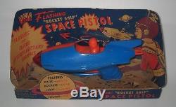 Vintage 1950s Irwin Flashing Rocket Ship Space Pistol Toy in Original Box