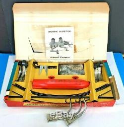 Vintage 1950s Jetrail Express Battery Operated Monorail Toy in Original Box Nice