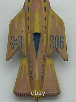 Vintage 1952/1953 Automatic Toy Company Tin Friction Space Rocket 306