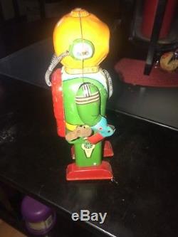 Vintage 1955 Naito Shoten InterplanetaryExplorer Robot Tin Windup Space Toy
