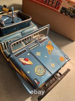 Vintage 1955 Toymaster Friction Motor Space Survey Jeep in Original Box TIN TOY