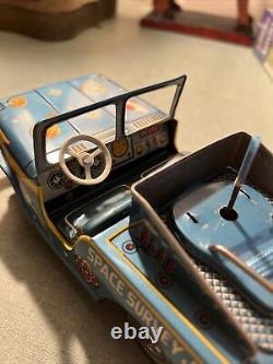 Vintage 1955 Toymaster Friction Motor Space Survey Jeep in Original Box TIN TOY