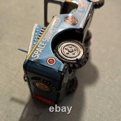 Vintage 1955 Toymaster Friction Motor Space Survey Jeep in Original Box TIN TOY