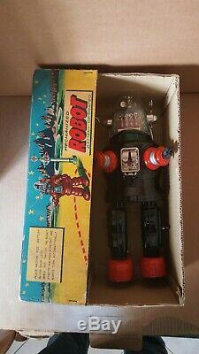 Vintage 1957 NOMURA Showa ROBBY the ROBOT Mechanizet Tin Toys Japan space + Box