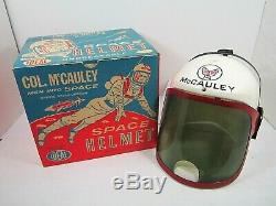 Vintage 1960 Col. Mccauley Men Into Space Ideal Space Helmet Toy With Box