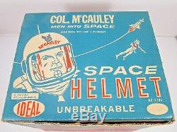 Vintage 1960 Col. Mccauley Men Into Space Ideal Space Helmet Toy With Box