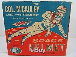 Vintage 1960 Col. Mccauley Men Into Space Ideal Space Helmet Toy With Box