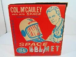 Vintage 1960 Col. Mccauley Men Into Space Ideal Space Helmet Toy With Box