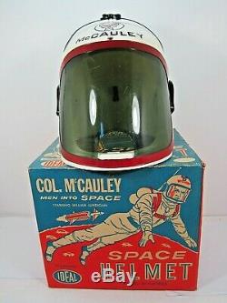 Vintage 1960 Col. Mccauley Men Into Space Ideal Space Helmet Toy With Box