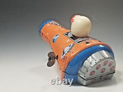 Vintage 1960 NM TIN SPACE MOON CAPSULE Mechanical Windup KANTO JAPAN works