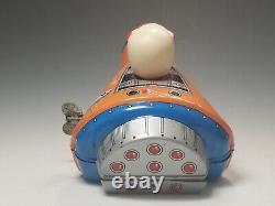 Vintage 1960 NM TIN SPACE MOON CAPSULE Mechanical Windup KANTO JAPAN works