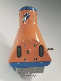 Vintage 1960 NM TIN SPACE MOON CAPSULE Mechanical Windup KANTO JAPAN works
