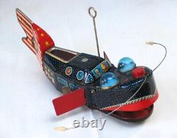 Vintage 1960 Tin Wind Up Space Whale PX-3 Pioneer Trademark K. O Japan