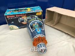 Vintage 1960's Boxed Horikawa Sh Space Capsule Rocket Ufo Vintage Tin Toy Japan