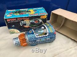 Vintage 1960's Boxed Horikawa Sh Space Capsule Rocket Ufo Vintage Tin Toy Japan