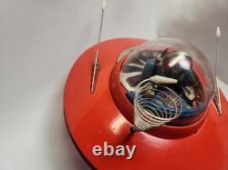 Vintage 1960's Cragstan KO Yoshiya Flying Saucer Battery Operated Tin Toy WORKS