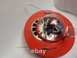 Vintage 1960's Cragstan KO Yoshiya Flying Saucer Battery Operated Tin Toy WORKS