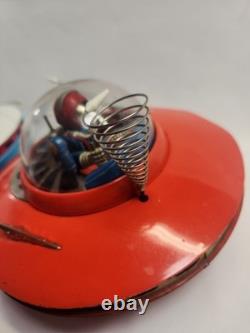 Vintage 1960's Cragstan KO Yoshiya Flying Saucer Battery Operated Tin Toy WORKS