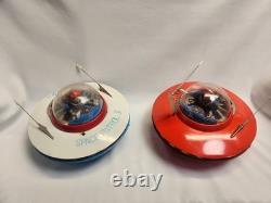 Vintage 1960's Cragstan KO Yoshiya Flying Saucer Battery Operated Tin Toy WORKS