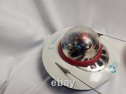 Vintage 1960's Cragstan KO Yoshiya Flying Saucer Battery Operated Tin Toy WORKS