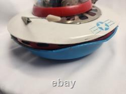 Vintage 1960's Cragstan KO Yoshiya Flying Saucer Battery Operated Tin Toy WORKS