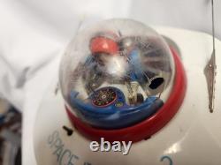 Vintage 1960's Cragstan KO Yoshiya Flying Saucer Battery Operated Tin Toy WORKS
