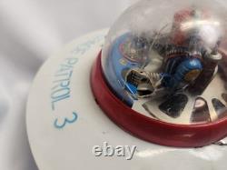 Vintage 1960's Cragstan KO Yoshiya Flying Saucer Battery Operated Tin Toy WORKS