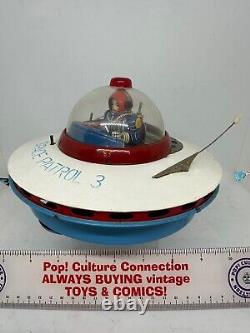 Vintage 1960's Cragstan KO Yoshiya Space Patrol 3 Flying Saucer Battery Operated