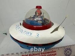 Vintage 1960's Cragstan KO Yoshiya Space Patrol 3 Flying Saucer Battery Operated