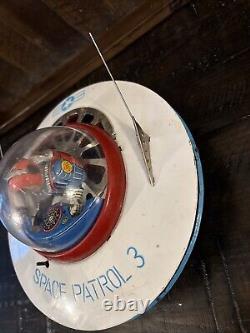 Vintage 1960's Cragstan KO Yoshiya Space Patrol 3 Flying Saucer Battery Operated