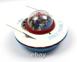 Vintage 1960's Cragstan KO Yoshiya Space Patrol 3 Flying Saucer Tin Toy