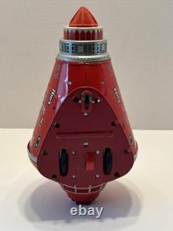 Vintage 1960's Friendship 7 Red Space Capsule Tin Friction Toy Japan