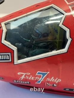 Vintage 1960's Friendship 7 Red Space Capsule Tin Friction Toy Japan