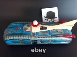 Vintage 1960's Hungarian Tin Litho Space Toy Works with original box/paper