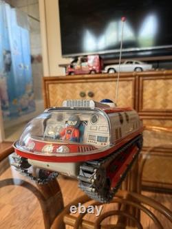 Vintage 1960's Masudaya Japan Space Lunar Expedition Tin Toy Working
