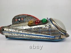 Vintage 1960's Rare Toy USAF Gemini X-5 Space Ship Tin Toy