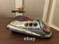 Vintage 1960's Rare Toy USAF Gemini X-5 Space Ship Tin Toy, READ Description