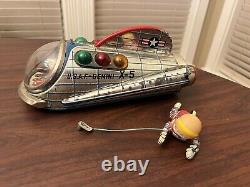 Vintage 1960's Rare Toy USAF Gemini X-5 Space Ship Tin Toy, READ Description