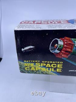 Vintage 1960's SH Horikawa Battery Operated New Space Capsule Tin Toy With Box